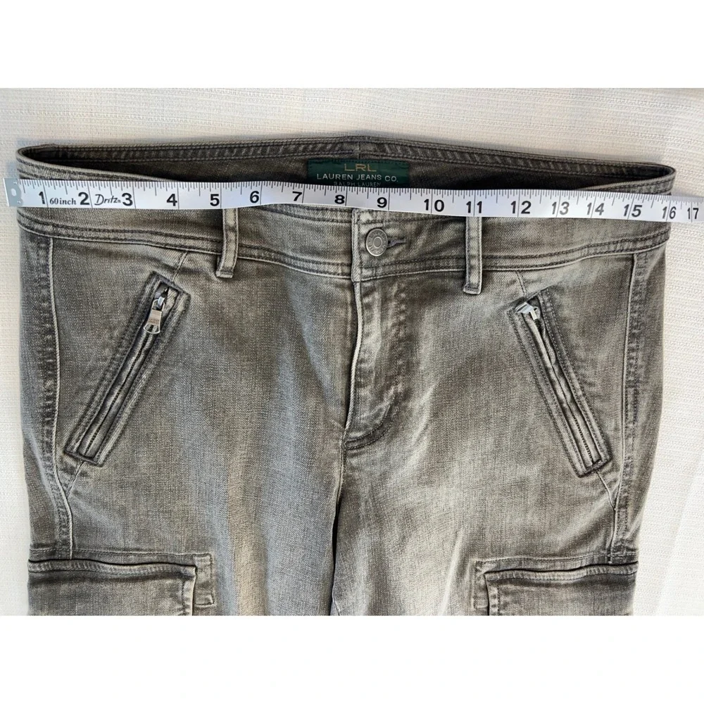 Lauren Jeans Co Ralph Lauren Womens Cargo Pants Grey‎ Utility Moto Size 6 - Picture 8 of 11